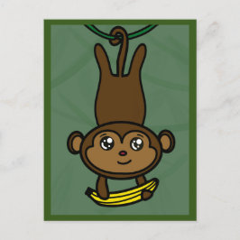 Postal Cartão de macaco divertido