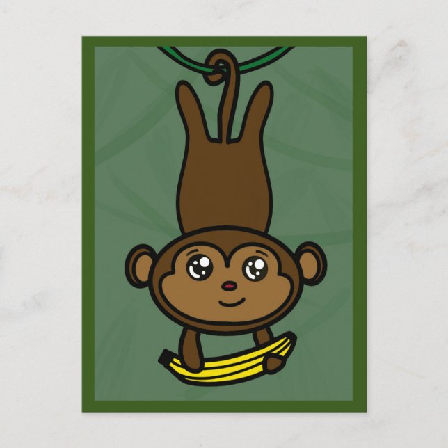 Postal Cartão de macaco divertido (Frente)