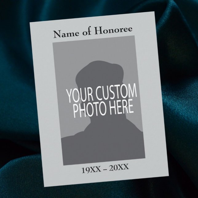 Postal Cartão de Manutenção do Serviço Memorial com Foto (Criador carregado)