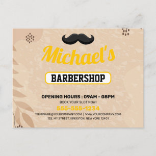 Postal Cartão de marketing da Barbearia Boho