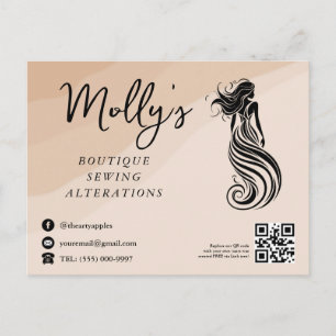 Postal Cartão de marketing de boutique Boho / Roupas