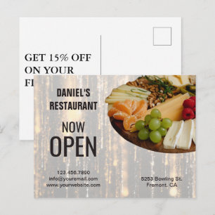 Postal Cartão de marketing de catering de luxo