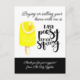 Postal Cartão de Marketing de Imóveis Easy Peasy Lemon