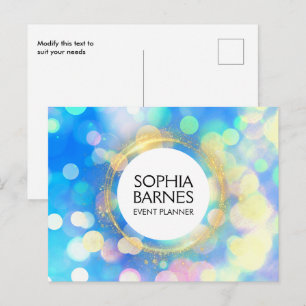Postal Cartão de marketing para planejador de eventos de 