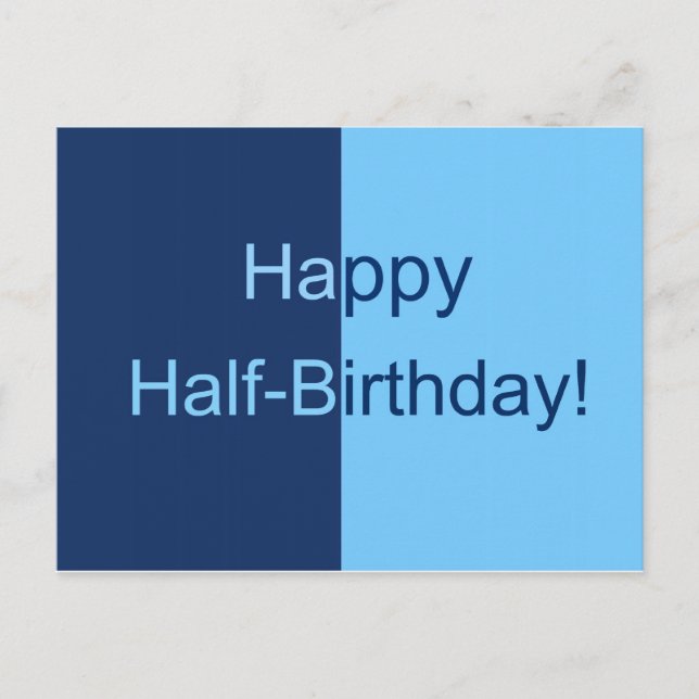 Postal Cartão de Meio Aniversário (Frente)