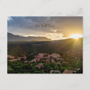 Postal Cartão de Melhoras Pikes Peak Sunset Haze