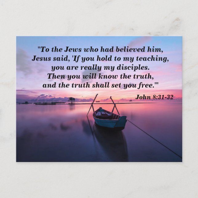 Postal Cartão de Memória Bíblico A Verdade Vos Libertará (Frente)