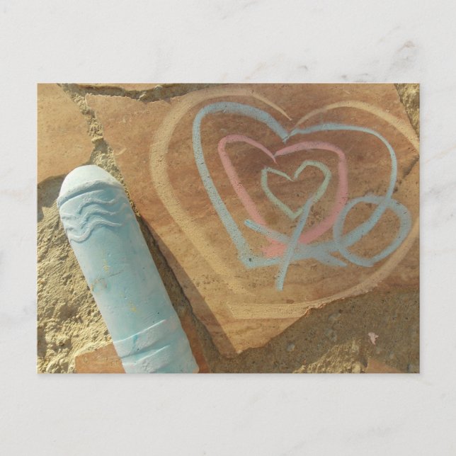 Postal Cartão de Mensagem de Bloco de Amor (Frente)