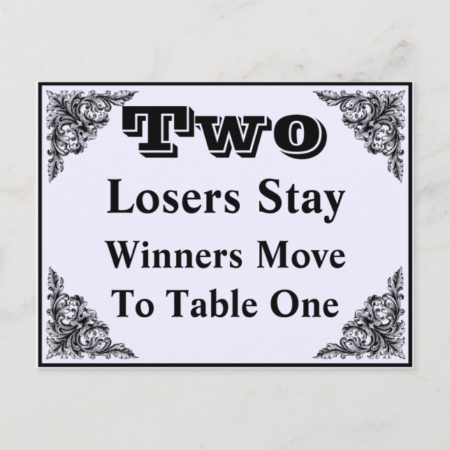 Postal Cartão de Mesa Bunco Vitoriano Elegante #2 (Frente)