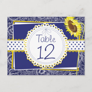 Postal Cartão de Mesa Real Azul e Amarelo