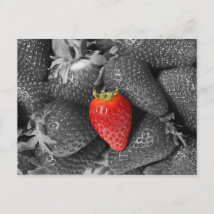 Postal Cartão de morango vermelho