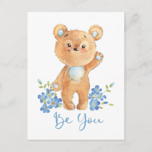 Postal Cartão de motivação do Urso de Teddy Bonito Seja v