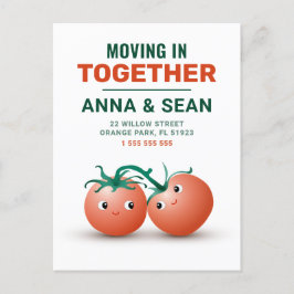 Postal Cartão de mudança para casal de tomate fofo