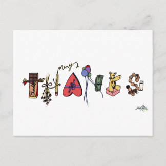 Postal Cartão de Muitos Agradecimentos