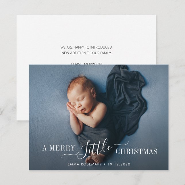 Postal cartão de nascimento moderno de natal (Frente/Verso)