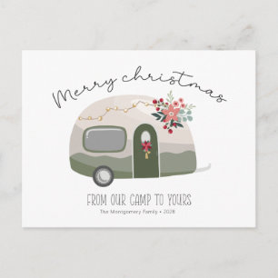 Postal Cartão de Natal alegre do campista country retrô