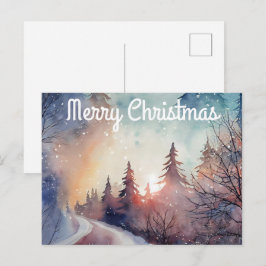 Postal Cartão de Natal aquarela