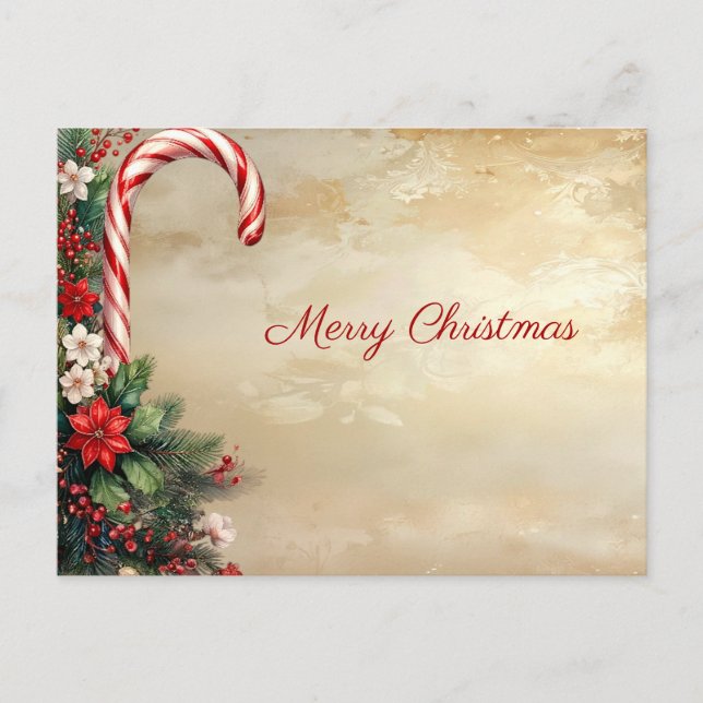 Postal Cartão de Natal com Cana-de-Açúcar (Frente)