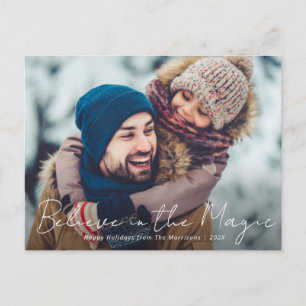 Postal cartão de Natal com foto de roteiro fino