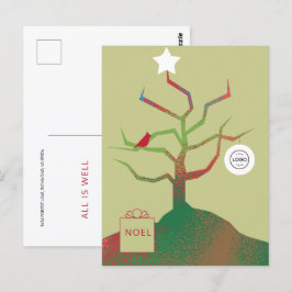 Postal Cartão de Natal Corporativo Árvore de Arte