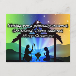 Postal Cartão de Natal Cristão Politicamente Incorreto