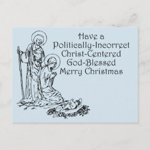 Postal Cartão de Natal Cristão Politicamente Incorreto