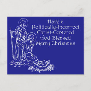 Postal Cartão de Natal Cristão Politicamente Incorreto