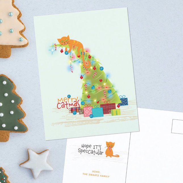 Postal Cartão de Natal da Árvore de Catmas (Criador carregado)