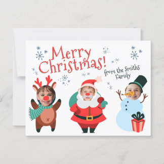 Postal Cartão de Natal da Família personalizado