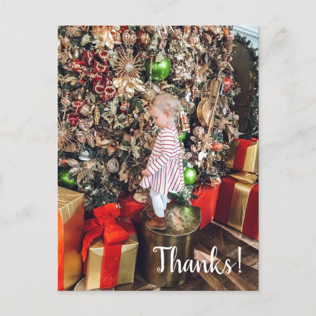 Postal Cartão de Natal de Agradecimento com Foto (Frente)