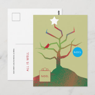 Postal Cartão de Natal de Árvore