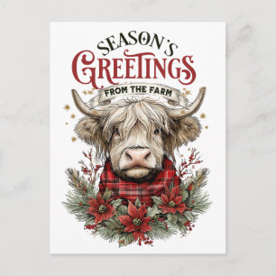 Postal Cartão de Natal de Casa de Campo – Vaca Festiva