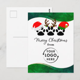 Postal Cartão de Natal de Empresa Logotipo Empresarial