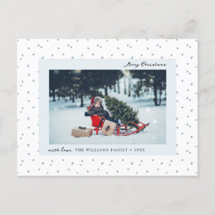 Postal Cartão de Natal de Férias com Foto de Neve