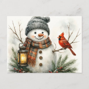 Postal Cartão de Natal de Papai Noel em Aquarela – Lanter