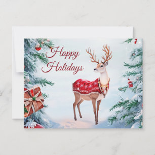 Postal Cartão de Natal de Rena