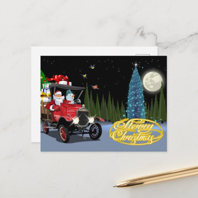 Postal Cartão de Natal de Saudação (Frente/Verso In Situ)