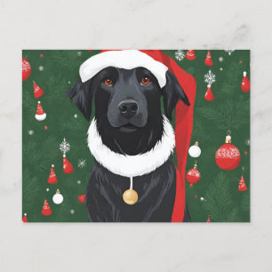 Postal Cartão de Natal do Cão Preto de Natal