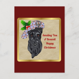 Postal Cartão de Natal do Símbolo e Tartan do Clã Boswell