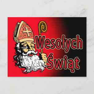 Postal Cartão de Natal do St. Nicholas Wesolych Swiat