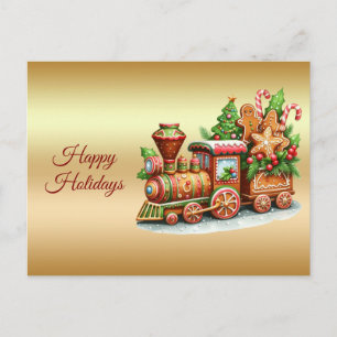 Postal Cartão de Natal do Trem de Pão de Mel
