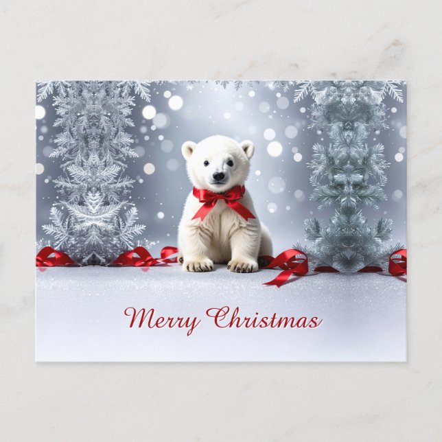 Postal Cartão de Natal do Urso Polar (Frente)