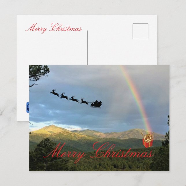 Postal Cartão de Natal Dobrado (Frente/Verso)