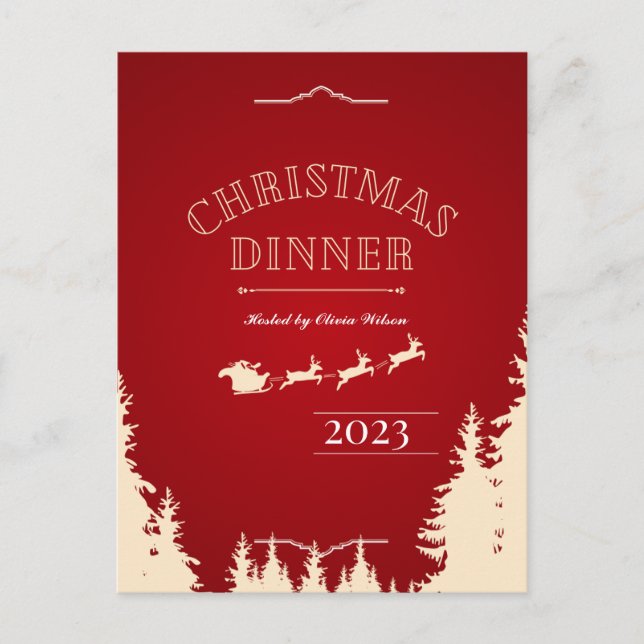 Postal Cartão de Natal Elegante (Frente)