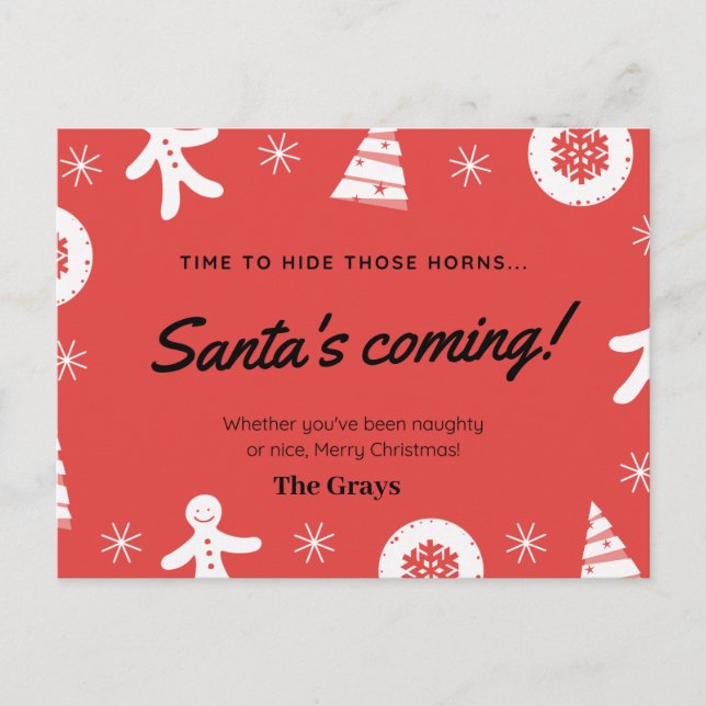 Postal Cartão de Natal engraçado e humorístico  (Frente)