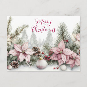 Postal Cartão de Natal festivo e elegante
