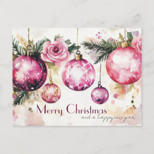 Postal Cartão de Natal festivo e elegante