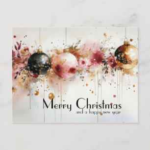 Postal Cartão de Natal festivo e elegante