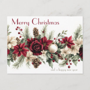 Postal Cartão de Natal festivo e elegante