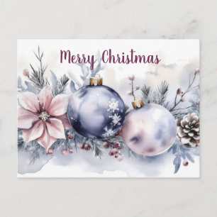 Postal Cartão de Natal Festivo e Elegante